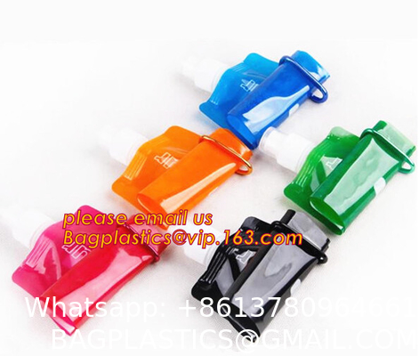 Collapsible Sports Water Bottle 3 Pack, Foldable Leak Proof Travel Bottles for Camping and Hiking, 480 mL Capacity