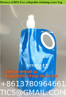 Collapsible Sports Water Bottle 3 Pack, Foldable Leak Proof Travel Bottles for Camping and Hiking, 480 mL Capacity