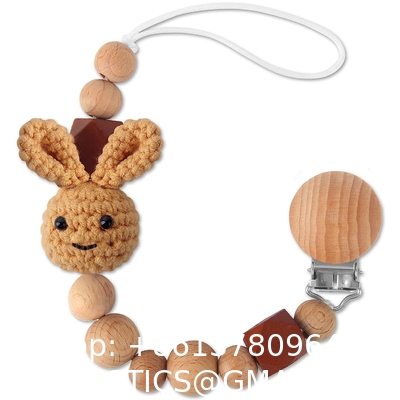 Pacifier Clip, Neutral Cute Rabbit Pacifier Leash For Boys Girls Fits For All Pacifiers, Ideal Baby Shower Baby Gift
