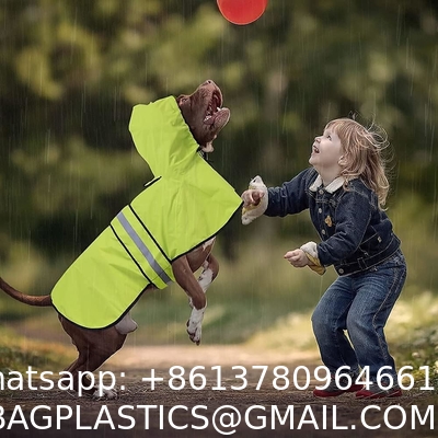 Reflective Dog Raincoat - Adjustable Waterproof Raincoat for Dogs, Lightweight Dog Hooded Slicker Rain Coat Poncho