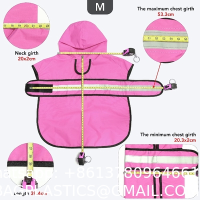 Reflective Dog Raincoat - Adjustable Waterproof Raincoat for Dogs, Lightweight Dog Hooded Slicker Rain Coat Poncho