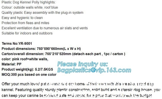 Large Plastic Dog House Outdoor Indoor Doghouse Puppy Shelter Water Resistant Easy Assembly Sturdy Dog Kennel