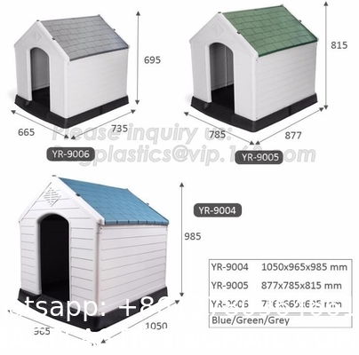 Large Plastic Dog House Outdoor Indoor Doghouse Puppy Shelter Water Resistant Easy Assembly Sturdy Dog Kennel
