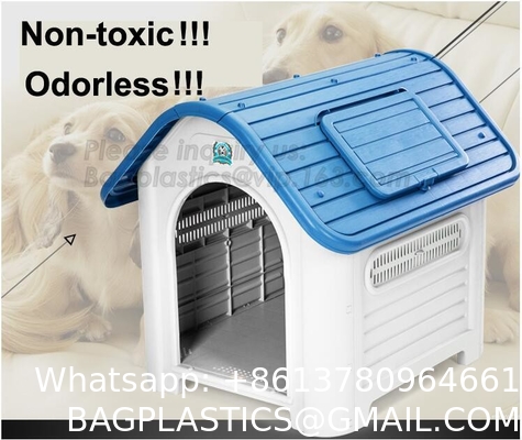 Large Plastic Dog House Outdoor Indoor Doghouse Puppy Shelter Water Resistant Easy Assembly Sturdy Dog Kennel