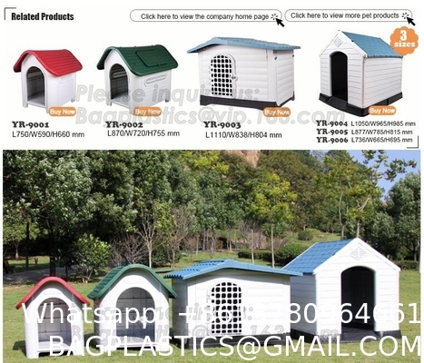 Large Plastic Dog House Outdoor Indoor Doghouse Puppy Shelter Water Resistant Easy Assembly Sturdy Dog Kennel