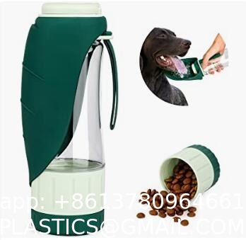 Dog Water Bottle for Walking, Pet Water Dispenser Feeder Container Portable with Drinking Cup Bowl Outdoor Hikin