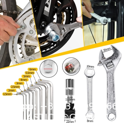 Bike Repair Tool Kit - 16 in 1 Bicycle Multitool Mountain Bike Tool Cycling Maintenance, Bike Hex Key Wrench