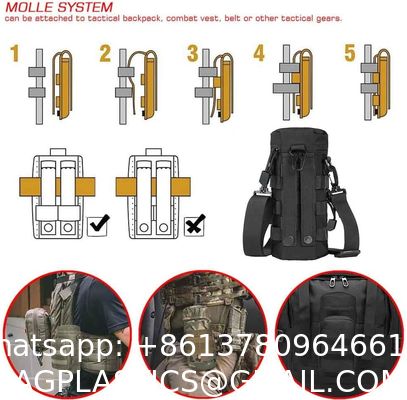 Tactical Molle Water Pouch, Tactical Bottle Holder ornaments Water Bottle Bag Hydration Carrier H20 Pouch Kettle Pouch