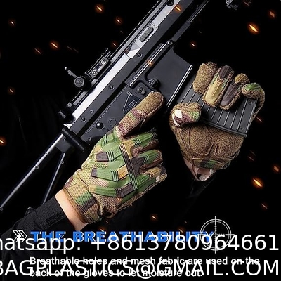 Protective Gear Full Finger Gloves, Motorcycle Tactical Gloves Upgraded Touch Screen Damping Palm Pads Rubber Guard