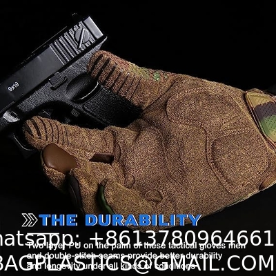 Protective Gear Full Finger Gloves, Motorcycle Tactical Gloves Upgraded Touch Screen Damping Palm Pads Rubber Guard