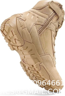 Camouflage Military Boots, Men'S Military Tactical Work Boots Side Zipper Leather Motorcycle Combat Boots (6-8 Inches)