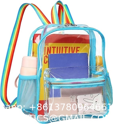 Clear Backpack Heavy Duty - Large Clear Backpacks For School PVC Transparent Bookbag For Students Work Stadium Travel