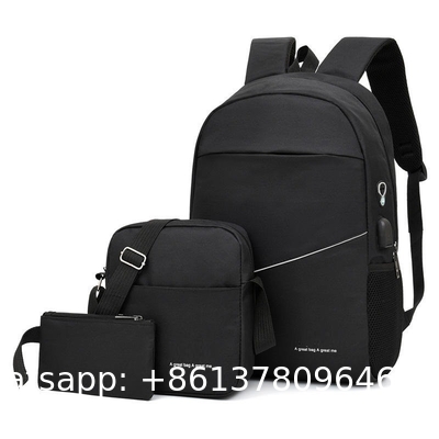 Custom Design Oxford Female Large Capacity Men'S Shoulder Bags Rucksack USB Charging Youth Backpack Set