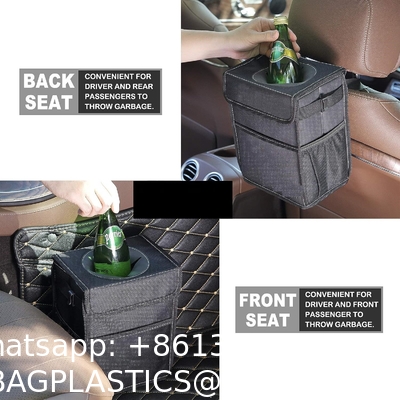 Car Trash Can For Car Cute, Car Trash Bag Bin Hanging Waterproof Automotive Car Garbage Cans Leak Proof Vehicle