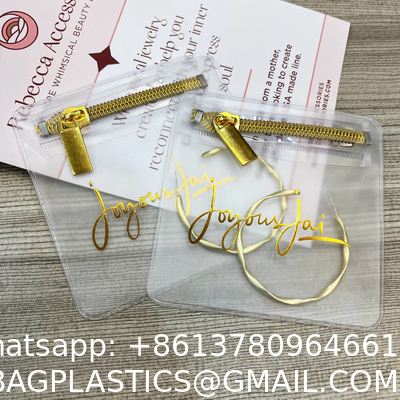 Custom Small Recyclable Plastic Clear Pvc Zipper Bag For Cosmetic Jewelry Ring Packaging Ziplock Pouch