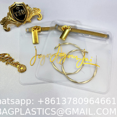 Custom Small Recyclable Plastic Clear Pvc Zipper Bag For Cosmetic Jewelry Ring Packaging Ziplock Pouch