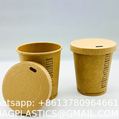 Disposable Kraft Paper Coffee Cup Double Wall Single Wall Salad Bowl With Lid Ice Cream Biodegradable Coffee