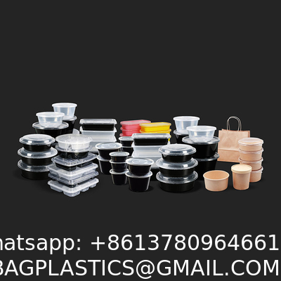 PP Disposable Packing Bento Box, Freezer Microwavable Plastic Container With Lid Eco Food Packaging Boxes Biodegradable