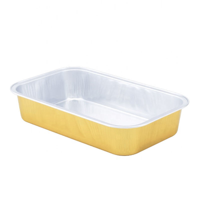 Golden Aluminum Foil Pan Disposable Foil Fast Food Container To Takeout Cake Trays Boxes Foil Container Food Pack