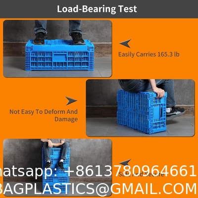 Collapsible Storage Bin Containe，52 Liter Transferheavy Duty Plastic Storage Box,Blue Milk Crates Heavy Duty Transit Storage Of Various Items