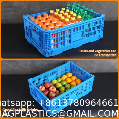 Collapsible Storage Bin Containe，52 Liter Transferheavy Duty Plastic Storage Box,Blue Milk Crates Heavy Duty Transit Storage Of Various Items