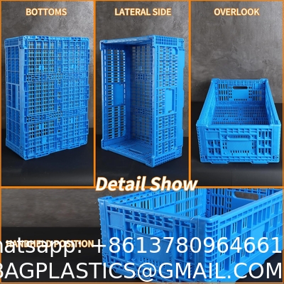 Collapsible Storage Bin Containe，52 Liter Transferheavy Duty Plastic Storage Box,Blue Milk Crates Heavy Duty Transit Storage Of Various Items