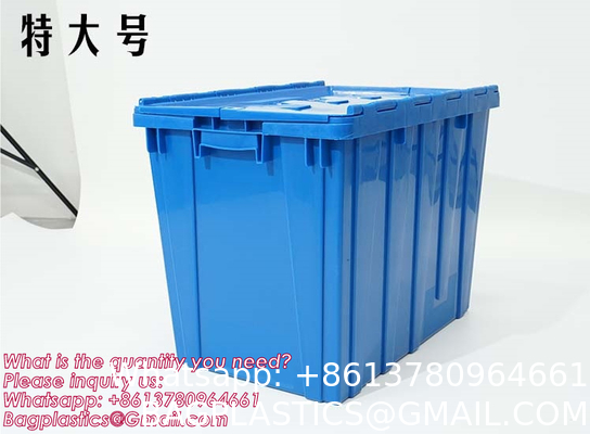 Collapsible Storage Bin With Lid - 48L Foldable Plastic Box For Garage, Car Trunk, And Organization - Stackable Lidded Container