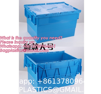 Collapsible Storage Bin With Lid - 48L Foldable Plastic Box For Garage, Car Trunk, And Organization - Stackable Lidded Container
