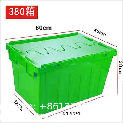 Wholesale Stackable Tote File Storage Box Attached Lid Container High Quality Plastic Crate Attached Lid Storage Container For Warehouse