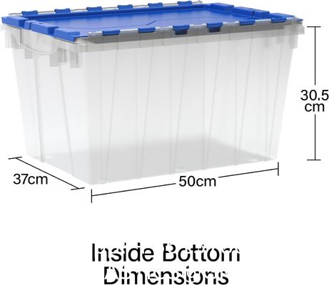 Efficient Foldable Turnover Plastic Crate Attached Lid Solid Moving Storage Bin Stackable Pallet Container For Convenient