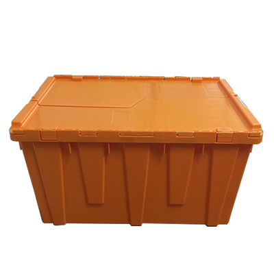 Flip Top Tote, Heavy Duty Nestable Plastic Round Trip Totes Storage Box Container In Blue Yellow Red Green Color