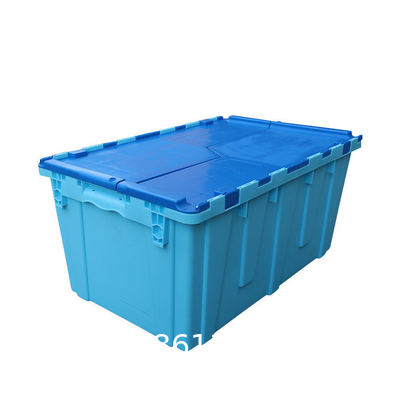 High Strength Stacking And Nest Warehouse Logistic Turnover Round Trip Totes With Hinged Lid Round Trip Plastic Totes Attached Lid Container Nest Storage Tote Box Distribution Warehouse Storage