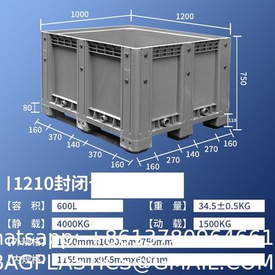 Collapsible Plastic Box Pallets Pallet Box-Foldable Pallet Pack Collapsible Bulk Container Heavy Duty Industrial Use Folding Plastic Pallet Box Plastic Stackable Collapsible Pallet Crates