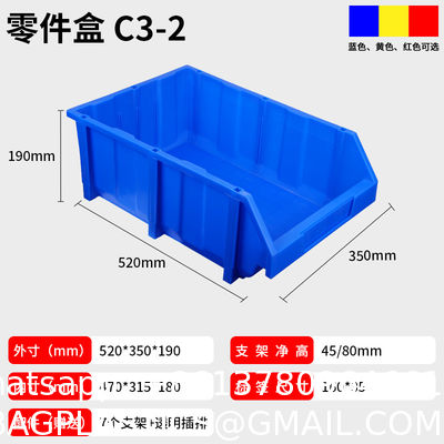 Small Parts Storage Solution Virgin Plastic PP Stack Hang Bins For Organizing Storage Boxes & Bins For Tool & Packaging Use