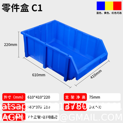 Stackable Warehouse Storage Crates Plastic Shelf Bin Boxes For Part Bins Heavy Duty Industrial Tool Part Storage Bin Stackable Plastic Bins Wall Mounted Warehouse Shelf Screw Bins