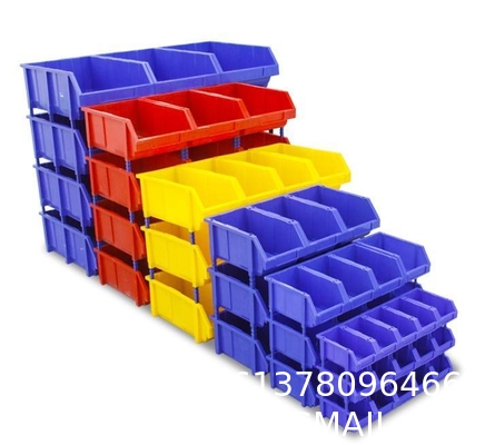 Workshop Hanging Box Plastic Container Tool Spare Parts Storage Bins Shelves Injection Stackable Rack Divisible Organizer
