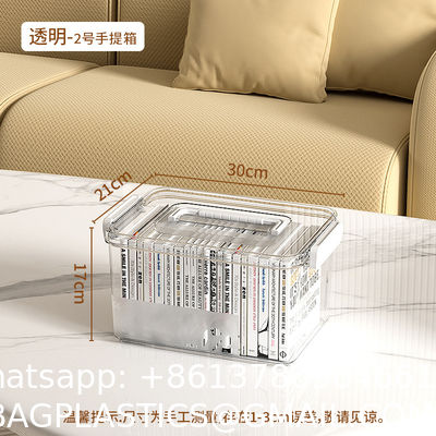 Recyclable container Transparent Storage Box Household Plastic Storage Box Books Snacks Clothes Large Box Toy Storage Lego Storage Box