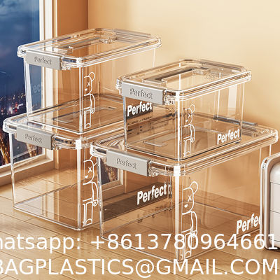 Pack Latching Lid Large Clear Plastic Storage Bins With Lids, Quart,  Latch - Stackable Container Boxes For Home, Bathroom, And Office Organization