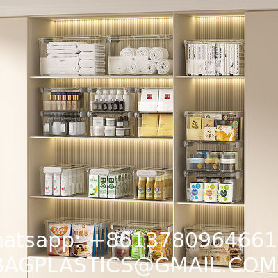 Pack Latching Lid Large Clear Plastic Storage Bins With Lids, Quart,  Latch - Stackable Container Boxes For Home, Bathroom, And Office Organization