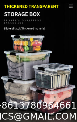 Recyclable Bin Household Multifunction Large Stackable Clothes Clear Transparent PP Container Box Plastic Storage Boxes Bins With Lid Wheels