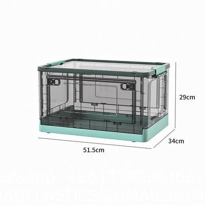 Foldable Box Stackable Container Transparent Plastic Storage Containers - Multi-Purpose Organizers for Kitchen, Office and Home Accessories