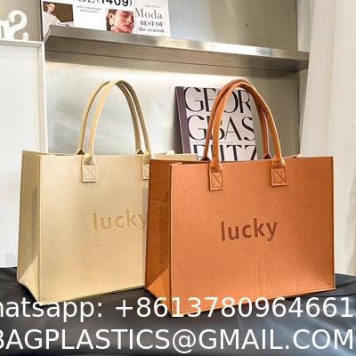 Custom Felt Tote Bag Large Capacity Portable Eco-Friendly Shopping Full Bag Gift Shopping Bag Custom Logo Large Capacity Storage Tote Bag Women Single Outdoor Shoulder Handbag Ladies Felt Shopping