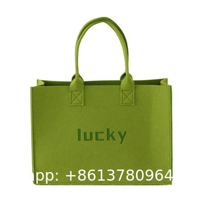 Eco Friendly Custom Logo Women'S Large Capacity Grocery Felt Bag Reusable Colorful Felt Shopping Tote Bags For Shopping