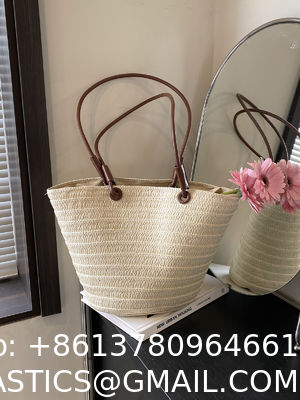 Crochet Straw Raffia Tote Bag Handmade Luxury Tote Handbag Beach Bag Handle Raffia Straw Bag Eco-Friendly New Design Crochet Tote Bag