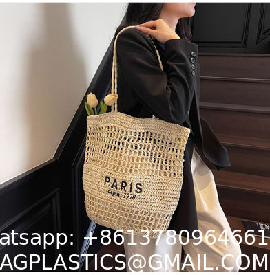 Find Similar Icon Summer Beach Holiday Dress Luxury Lady Casual Underarm Handbag Slouch Crochet Straw Raffia Tote Shopping Travel Bucket Bag