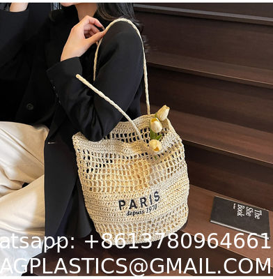 Find Similar Icon Summer Beach Holiday Dress Luxury Lady Casual Underarm Handbag Slouch Crochet Straw Raffia Tote Shopping Travel Bucket Bag