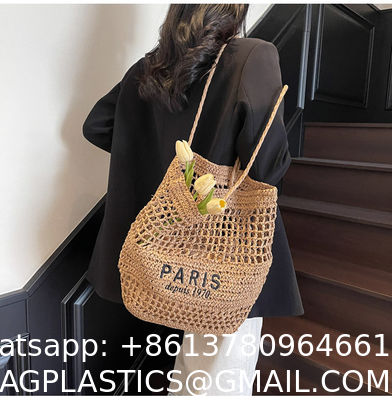 Find Similar Icon Summer Beach Holiday Dress Luxury Lady Casual Underarm Handbag Slouch Crochet Straw Raffia Tote Shopping Travel Bucket Bag