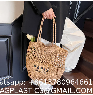 Find Similar Icon Summer Beach Holiday Dress Luxury Lady Casual Underarm Handbag Slouch Crochet Straw Raffia Tote Shopping Travel Bucket Bag