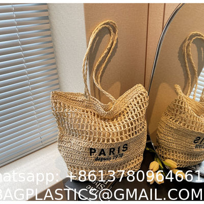 Find Similar Icon Summer Beach Holiday Dress Luxury Lady Casual Underarm Handbag Slouch Crochet Straw Raffia Tote Shopping Travel Bucket Bag
