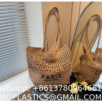 Find Similar Icon Summer Beach Holiday Dress Luxury Lady Casual Underarm Handbag Slouch Crochet Straw Raffia Tote Shopping Travel Bucket Bag